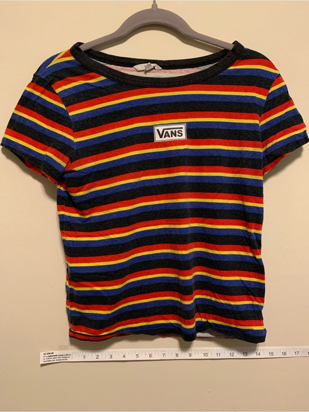 Vans Black Multi Rainbow Stripe Kids Tee
